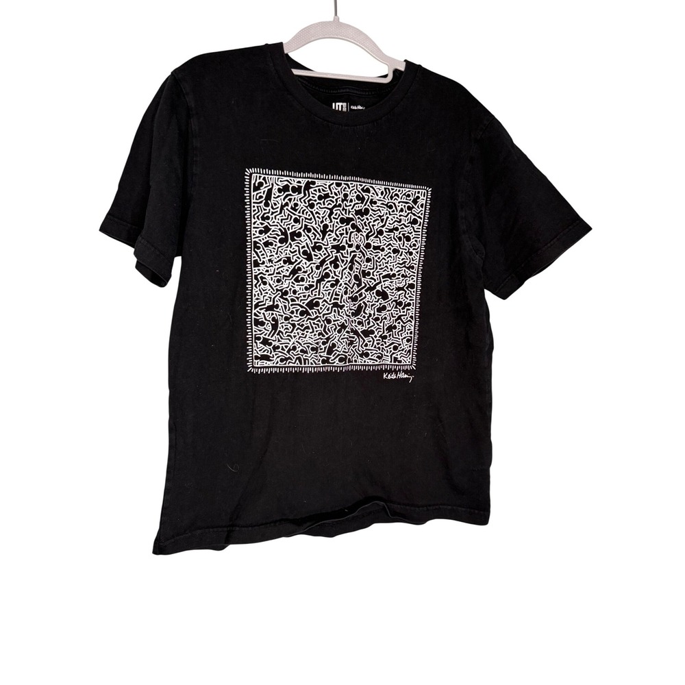 Keith Haring UT Uniqlo black Graphic T-shirt party of‎ life graphic print